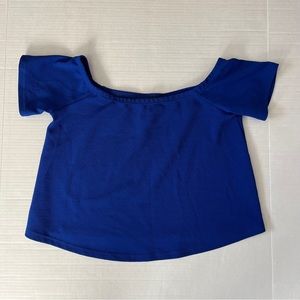 🎉6/$26🎉 RUE 21 Blue Off-the-Shoulder Crop Top